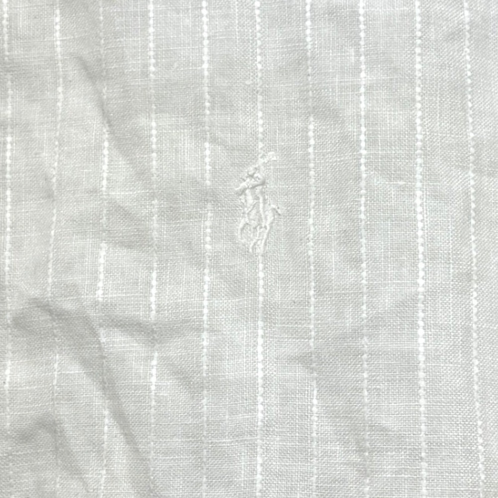 Ralph Lauren Mens XXL White 100% Linen Custom Fit Button Down Shirt - Picture 4 of 7